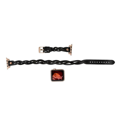 Peggy Ferro Doppel-Tour with Rose Gold Trok Lederarmband für Apple Watch aus echtem Leder