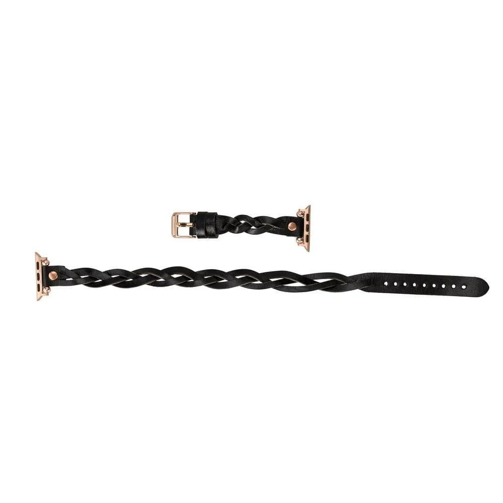 Peggy Ferro Doppel-Tour with Rose Gold Trok Lederarmband für Apple Watch aus echtem Leder