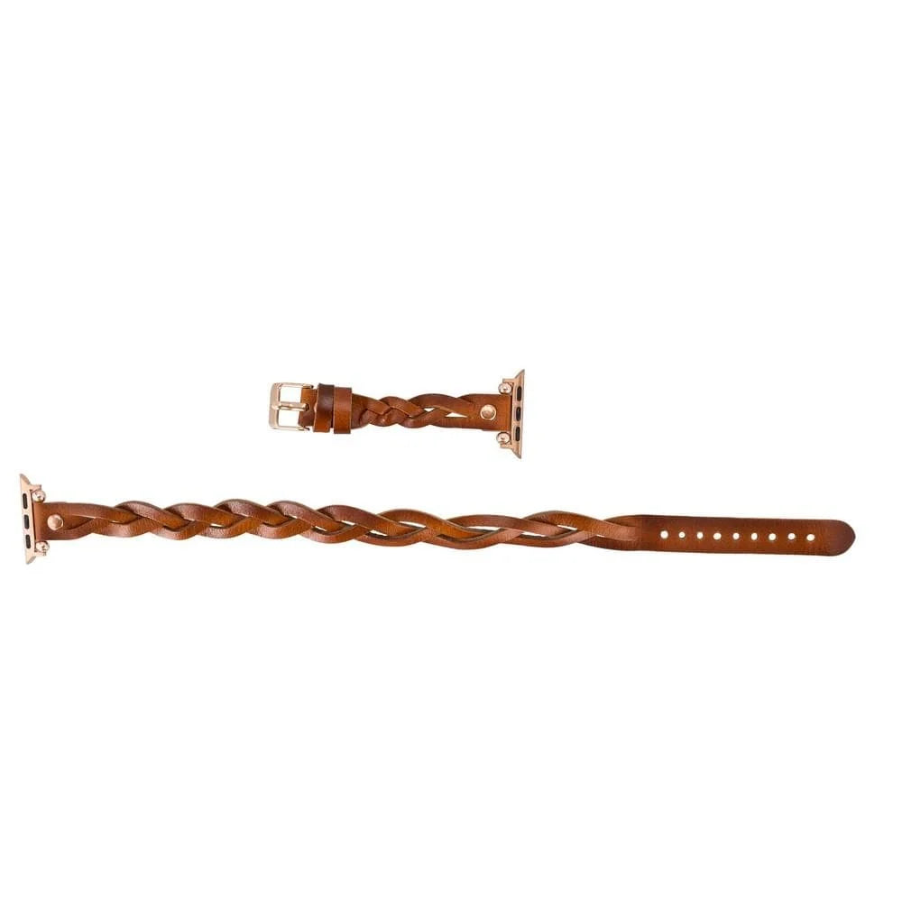 Peggy Ferro Doppel-Tour with Rose Gold Trok Lederarmband für Apple Watch aus echtem Leder