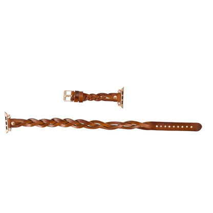 Peggy Ferro Doppel-Tour with Rose Gold Trok Lederarmband für Apple Watch aus echtem Leder
