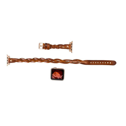 Peggy Ferro Doppel-Tour with Rose Gold Trok Lederarmband für Apple Watch aus echtem Leder