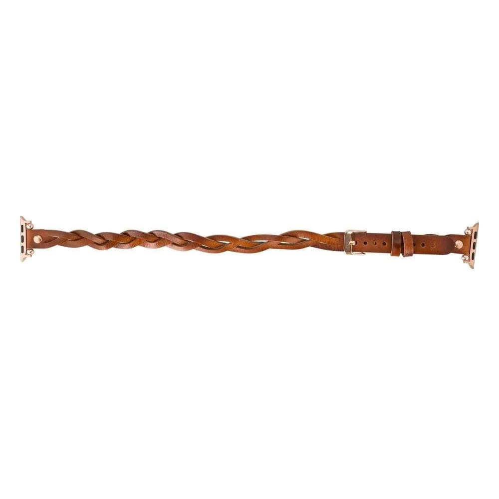 Peggy Ferro Doppel-Tour with Rose Gold Trok Lederarmband für Apple Watch aus echtem Leder