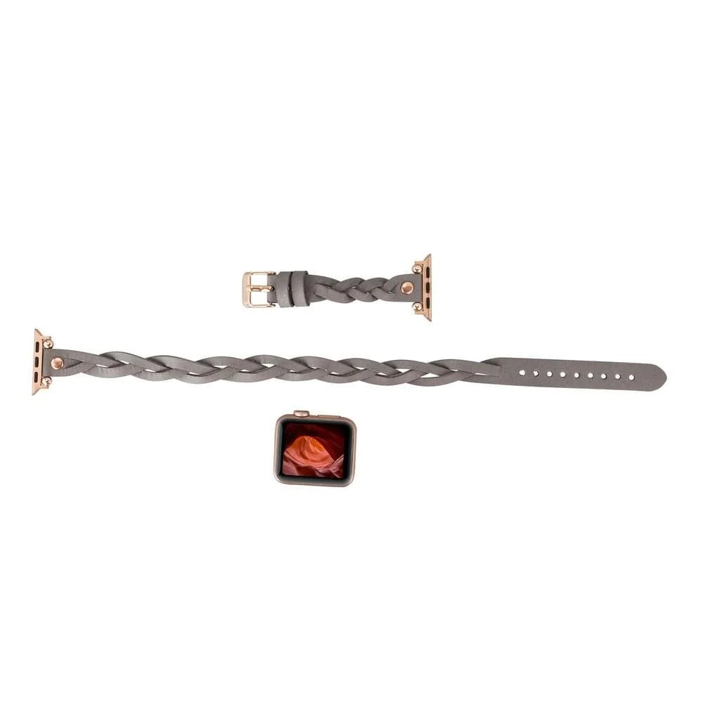 Peggy Ferro Doppel-Tour with Rose Gold Trok Lederarmband für Apple Watch aus echtem Leder