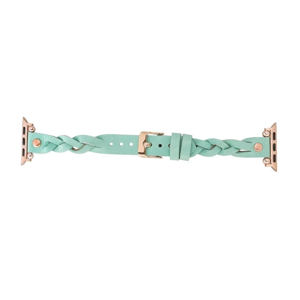 Wanda Braided with Rose Gold Trok Lederarmband für Apple Watch aus echtem Leder