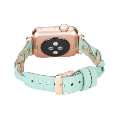 Wanda Braided with Rose Gold Trok Lederarmband für Apple Watch aus echtem Leder