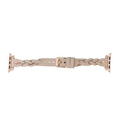 Wanda Braided with Rose Gold Trok Lederarmband für Apple Watch aus echtem Leder