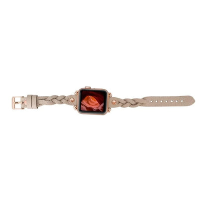 Wanda Braided with Rose Gold Trok Lederarmband für Apple Watch aus echtem Leder