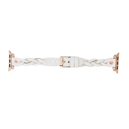 Wanda Braided with Rose Gold Trok Lederarmband für Apple Watch aus echtem Leder
