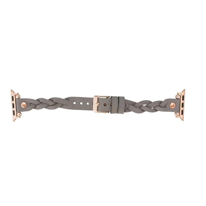 Wanda Braided with Rose Gold Trok Lederarmband für Apple Watch aus echtem Leder