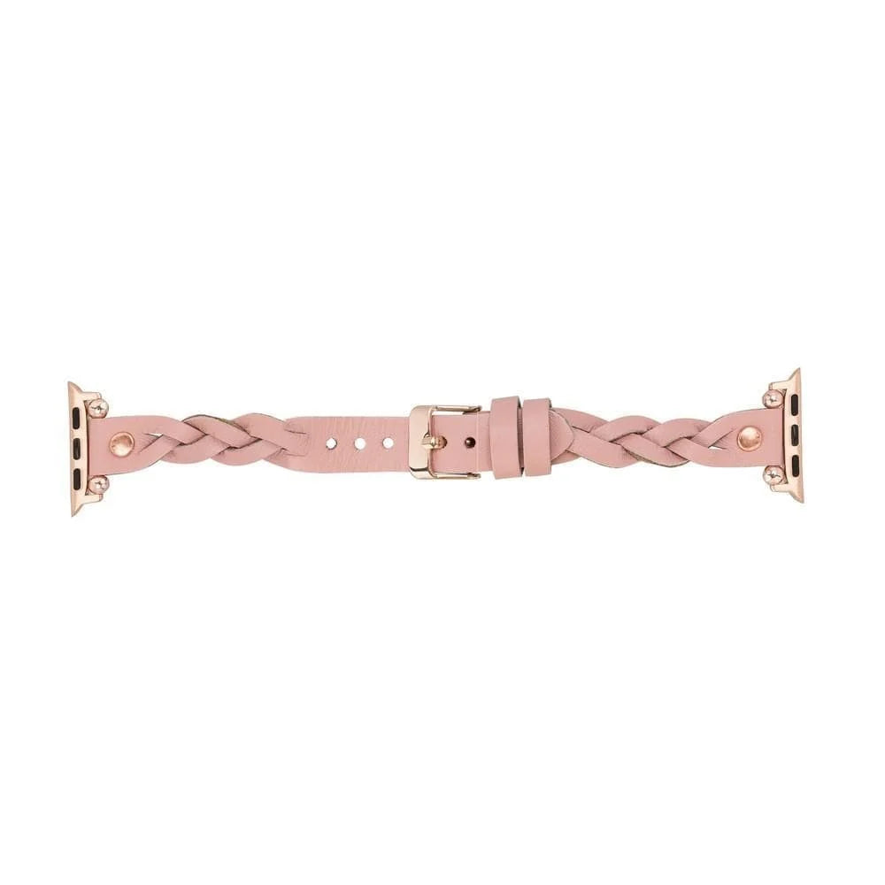 Wanda Braided with Rose Gold Trok Lederarmband für Apple Watch aus echtem Leder