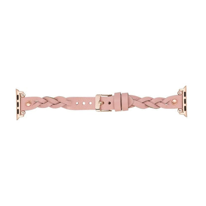 Wanda Braided with Rose Gold Trok Lederarmband für Apple Watch aus echtem Leder