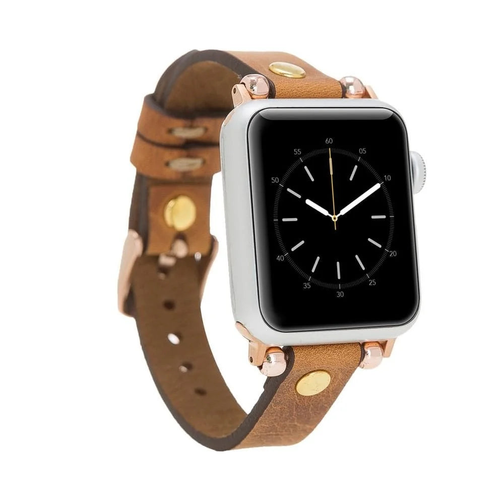 Ferro with Gold Trok Lederarmband für Apple Watch aus echtem Leder