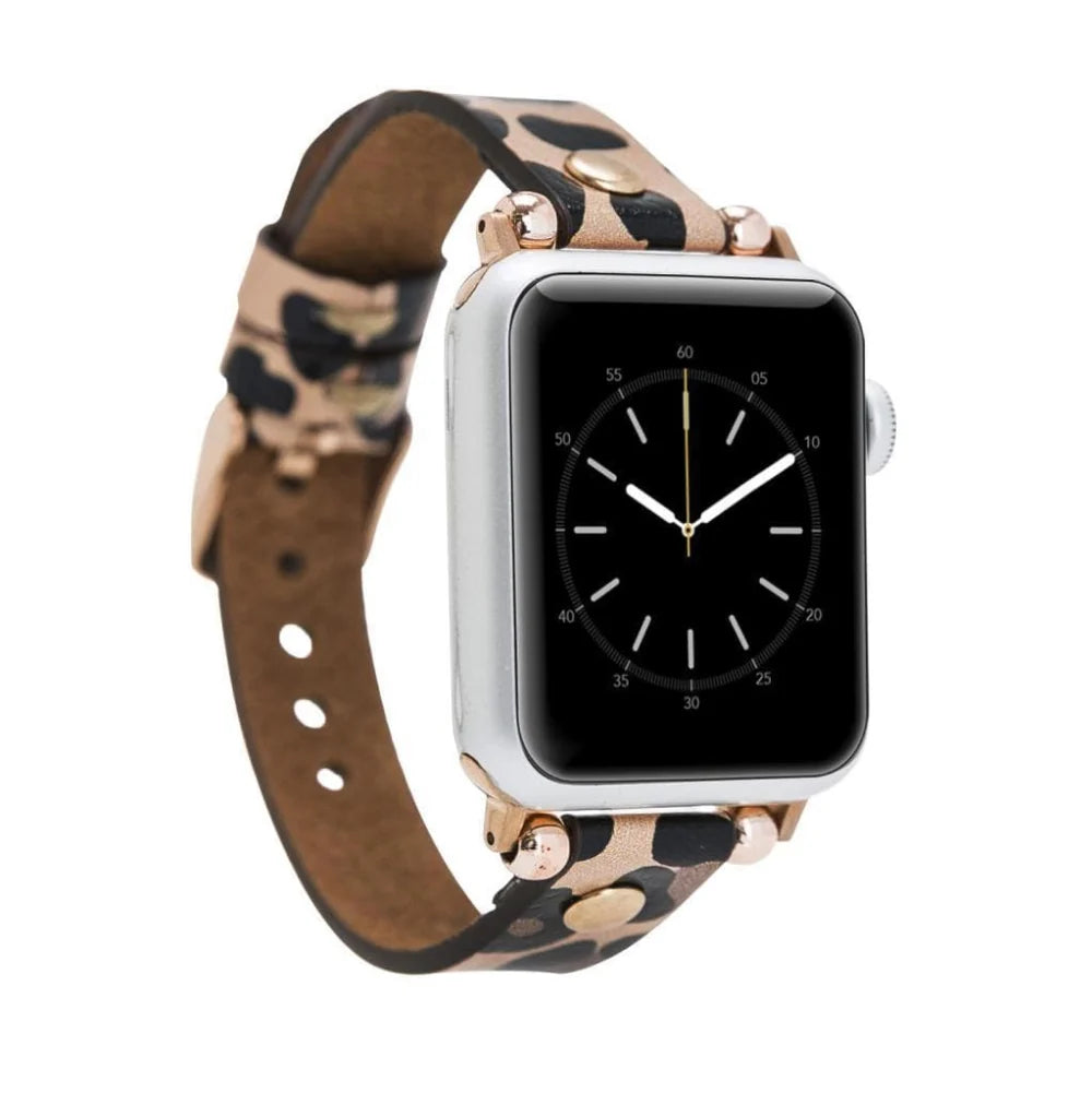 Ferro with Gold Trok Lederarmband für Apple Watch aus echtem Leder