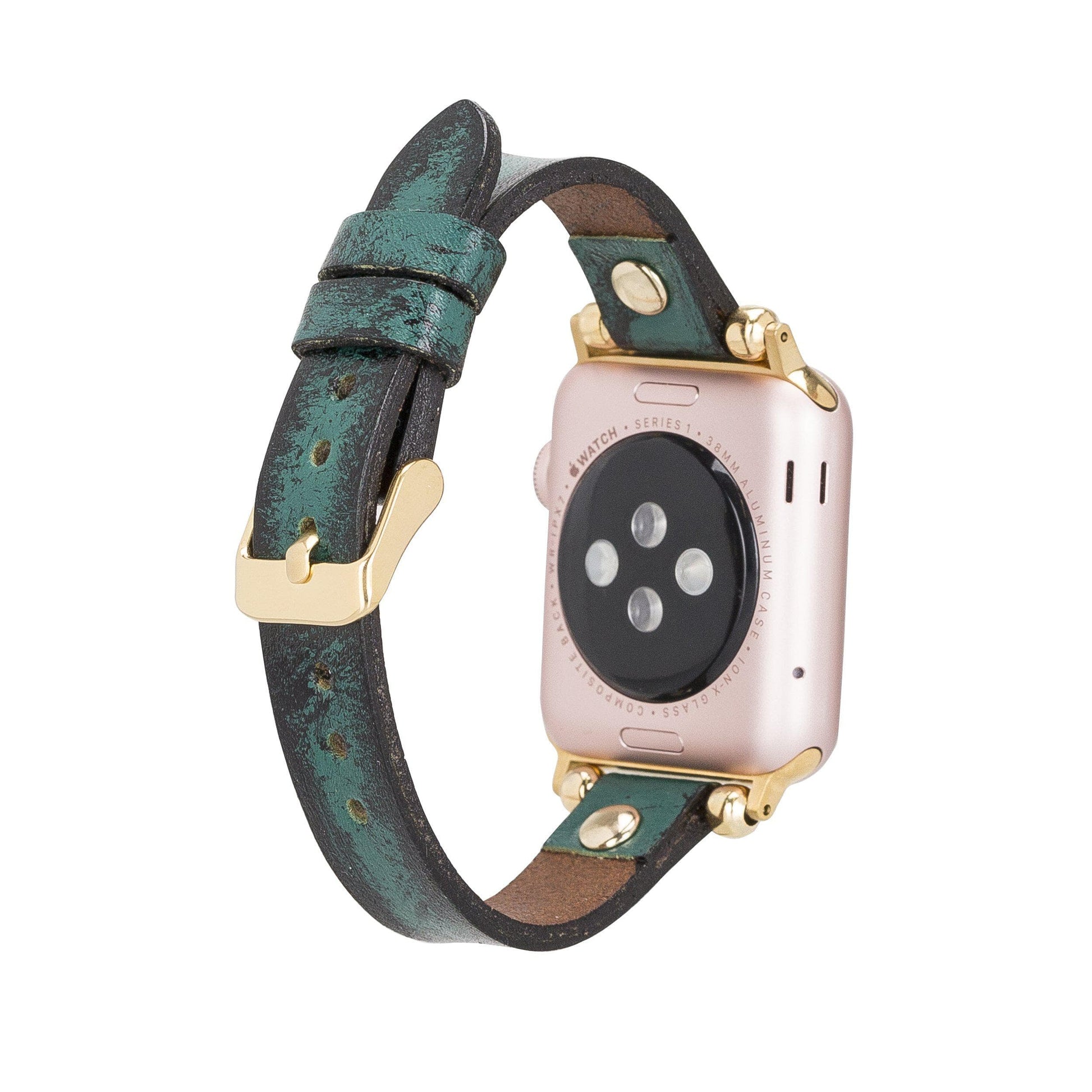 Leather Apple Watch Bands - Ferro Gold Trok Style