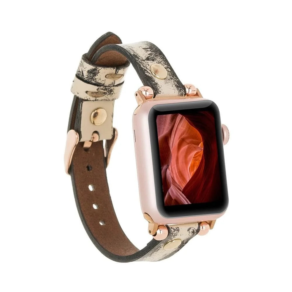 Ferro with Gold Trok Lederarmband für Apple Watch aus echtem Leder