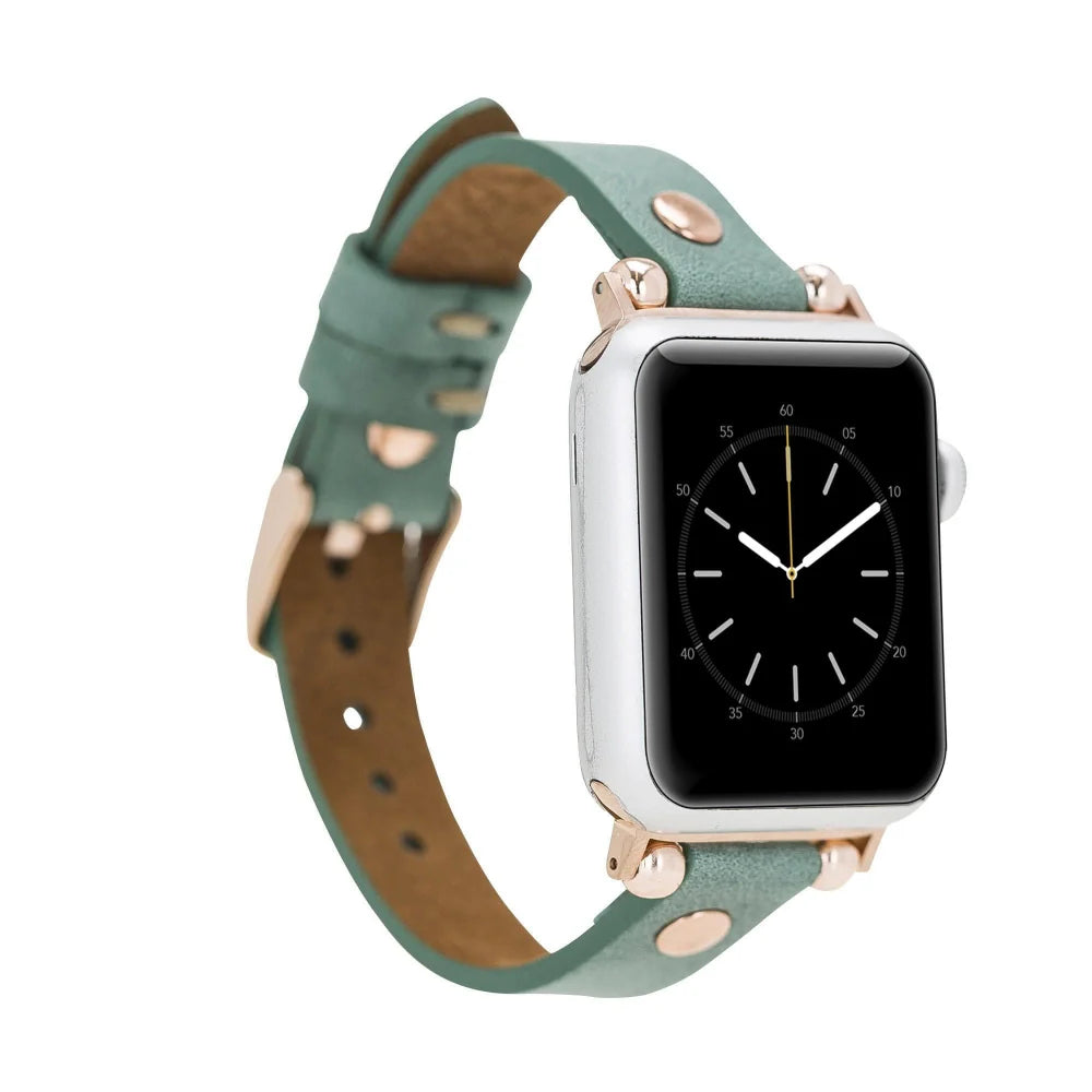 Ferro with Rose Gold Trok Lederarmband für Apple Watch aus echtem Leder