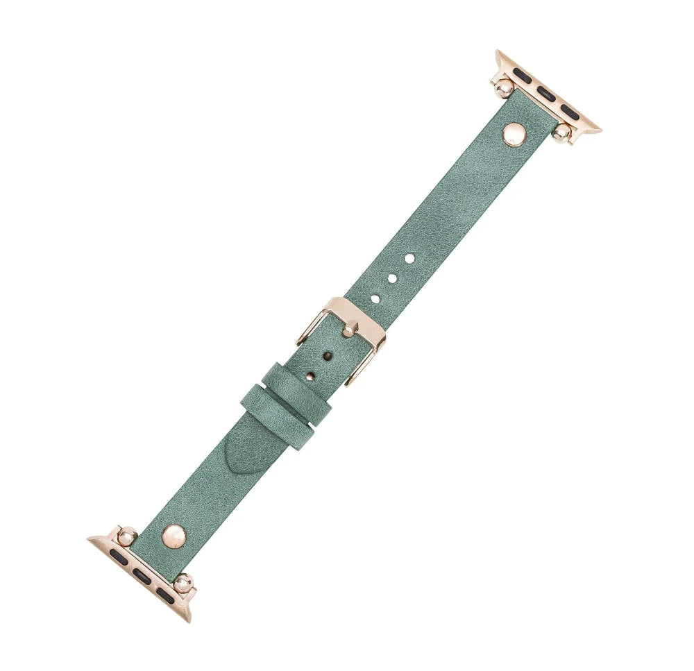 Ferro with Rose Gold Trok Lederarmband für Apple Watch aus echtem Leder
