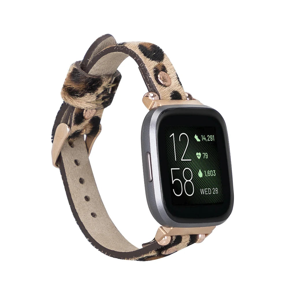 Ferro with Rose Gold Trok Lederarmband für Apple Watch aus echtem Leder