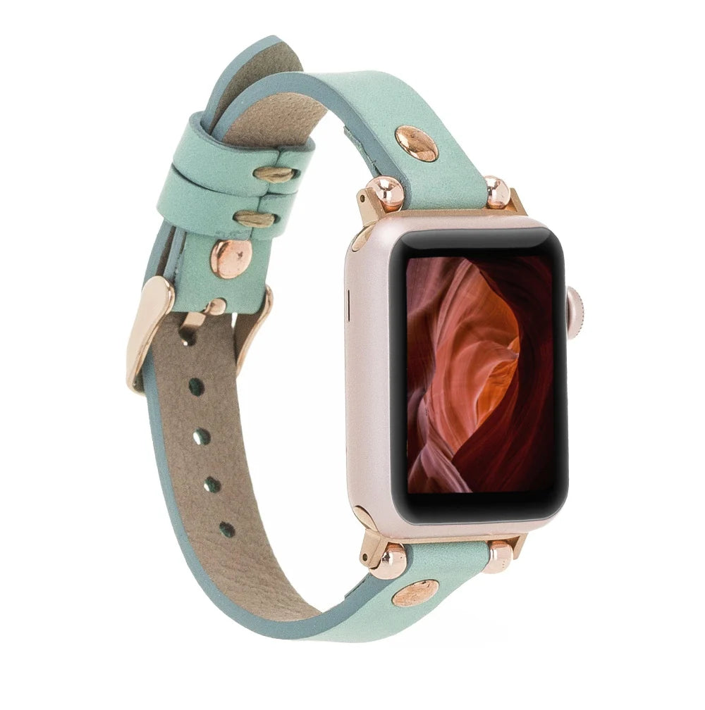 Ferro with Rose Gold Trok Lederarmband für Apple Watch aus echtem Leder