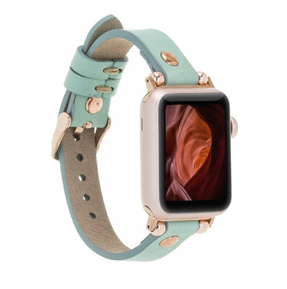 Ferro with Rose Gold Trok Lederarmband für Apple Watch aus echtem Leder