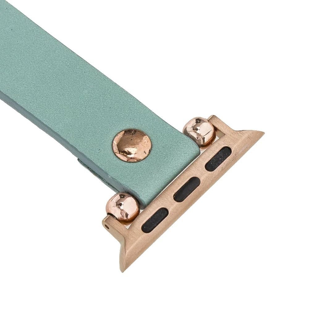 Ferro with Rose Gold Trok Lederarmband für Apple Watch aus echtem Leder
