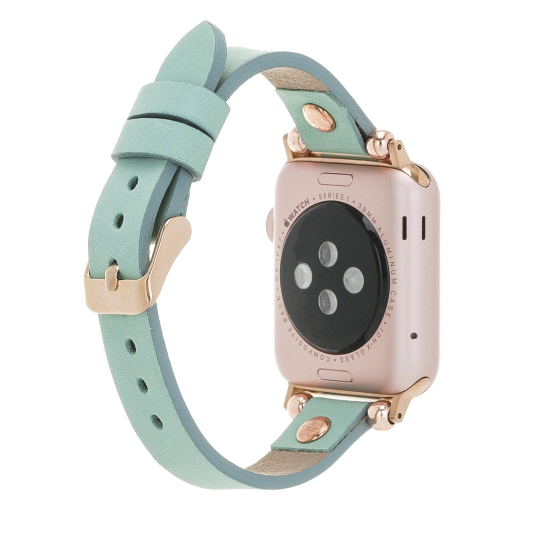 Leather Apple Watch Bands - Ferro Rose Gold Trok Style