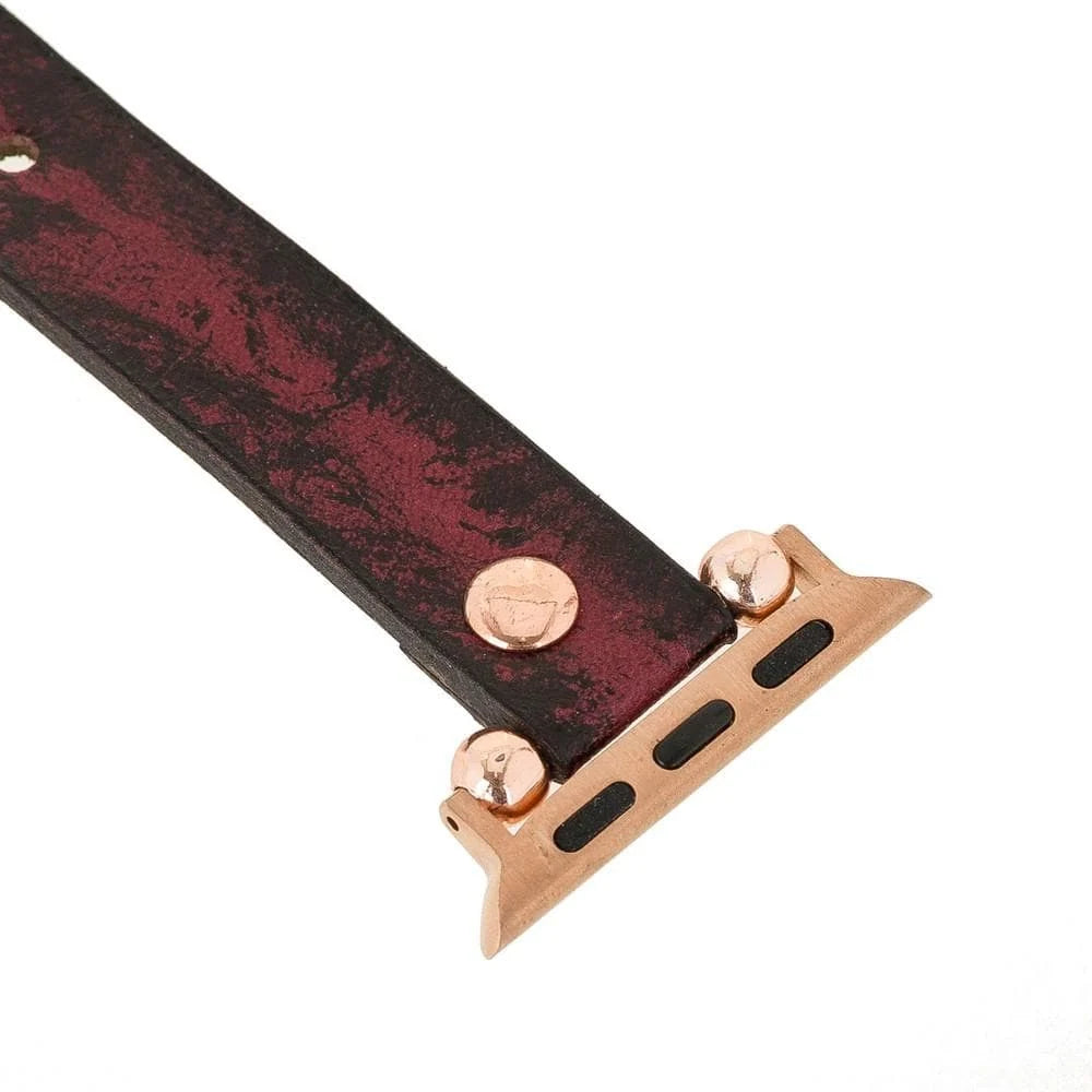 Ferro with Rose Gold Trok Lederarmband für Apple Watch aus echtem Leder