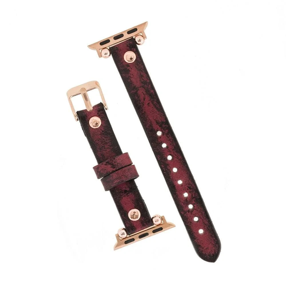 Ferro with Rose Gold Trok Lederarmband für Apple Watch aus echtem Leder