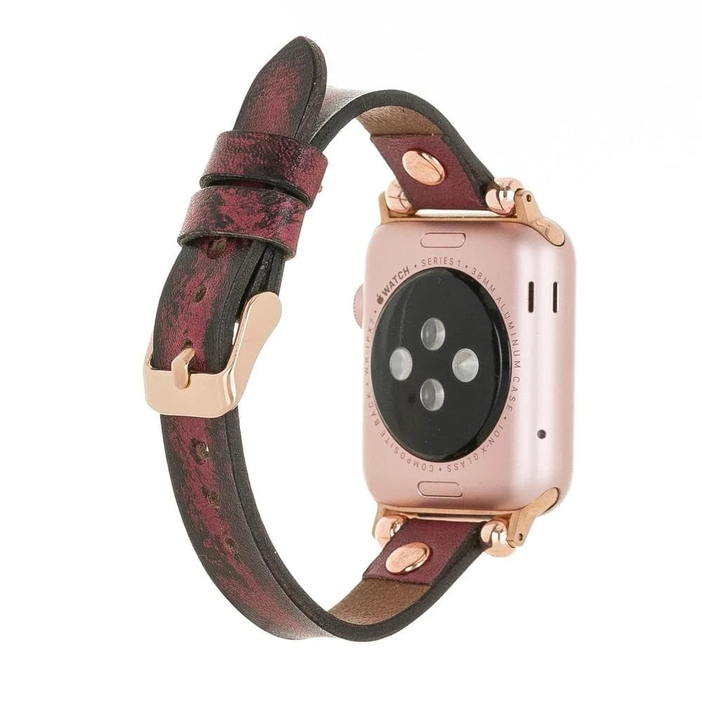 Ferro with Rose Gold Trok Lederarmband für Apple Watch aus echtem Leder