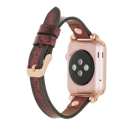 Ferro with Rose Gold Trok Lederarmband für Apple Watch aus echtem Leder