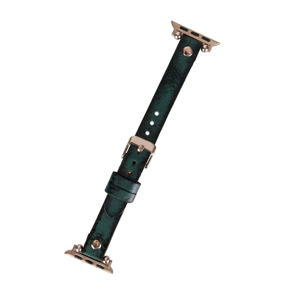 Ferro with Rose Gold Trok Lederarmband für Apple Watch aus echtem Leder