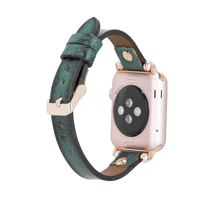 Ferro with Rose Gold Trok Lederarmband für Apple Watch aus echtem Leder