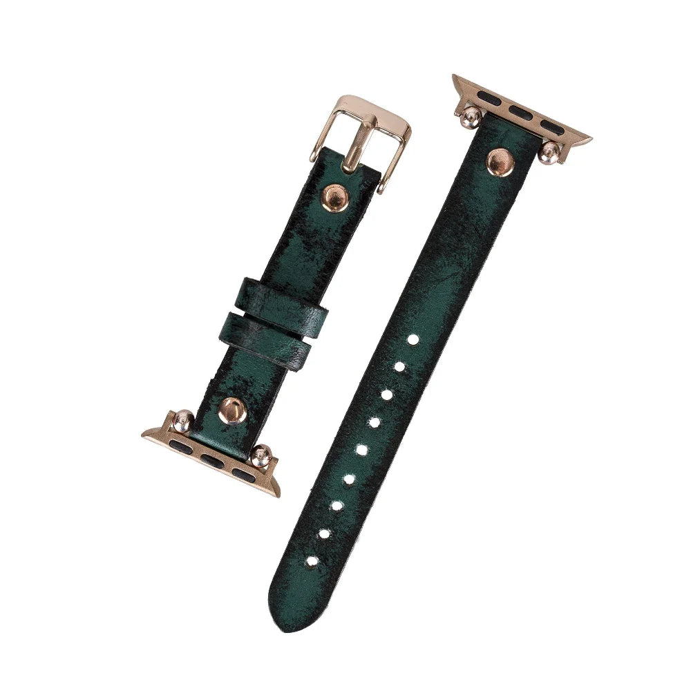 Ferro with Rose Gold Trok Lederarmband für Apple Watch aus echtem Leder