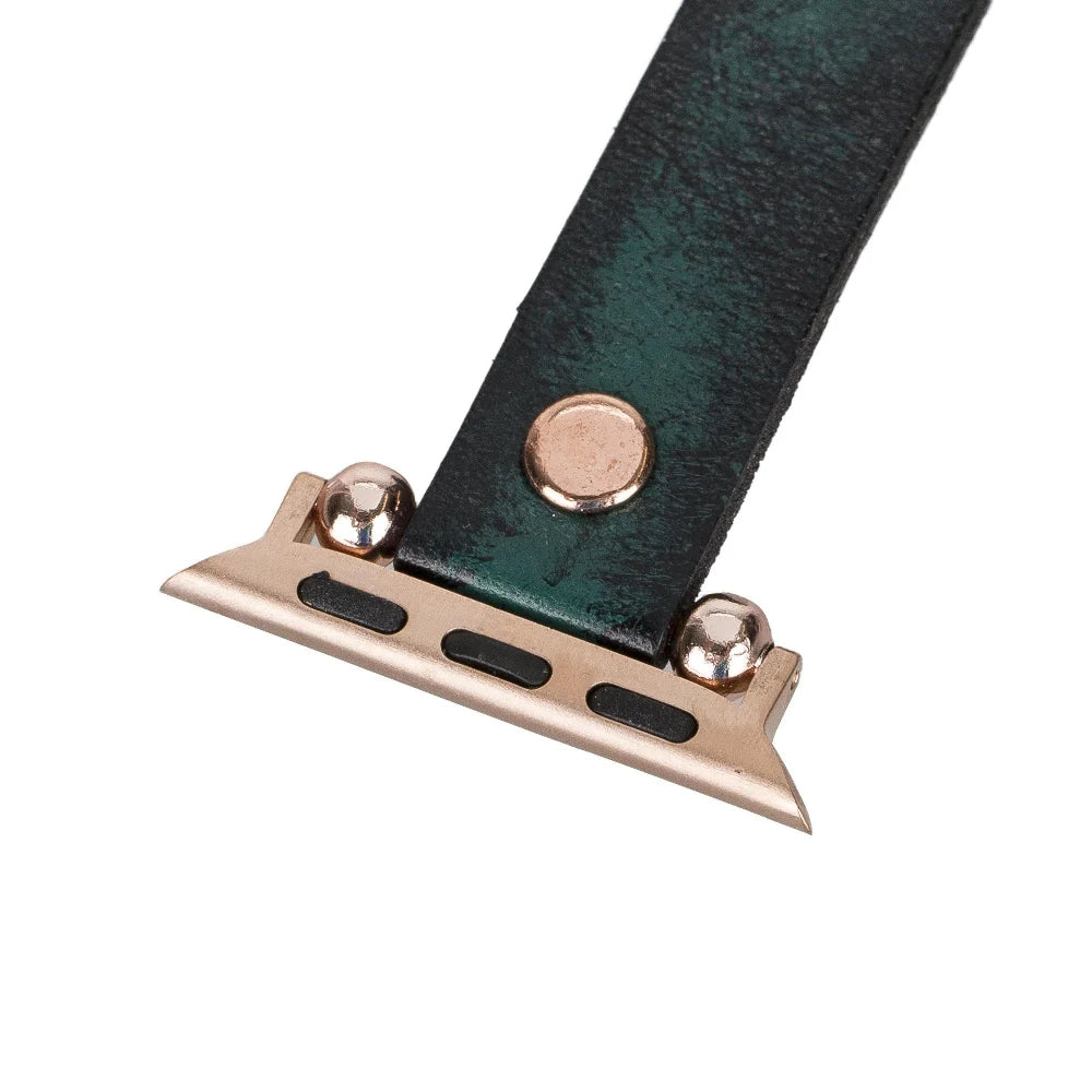 Ferro with Rose Gold Trok Lederarmband für Apple Watch aus echtem Leder