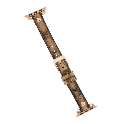 Ferro with Rose Gold Trok Lederarmband für Apple Watch aus echtem Leder