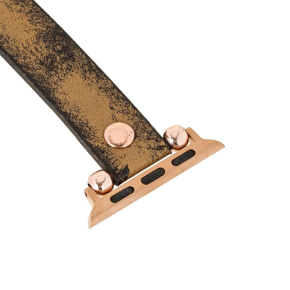 Ferro with Rose Gold Trok Lederarmband für Apple Watch aus echtem Leder