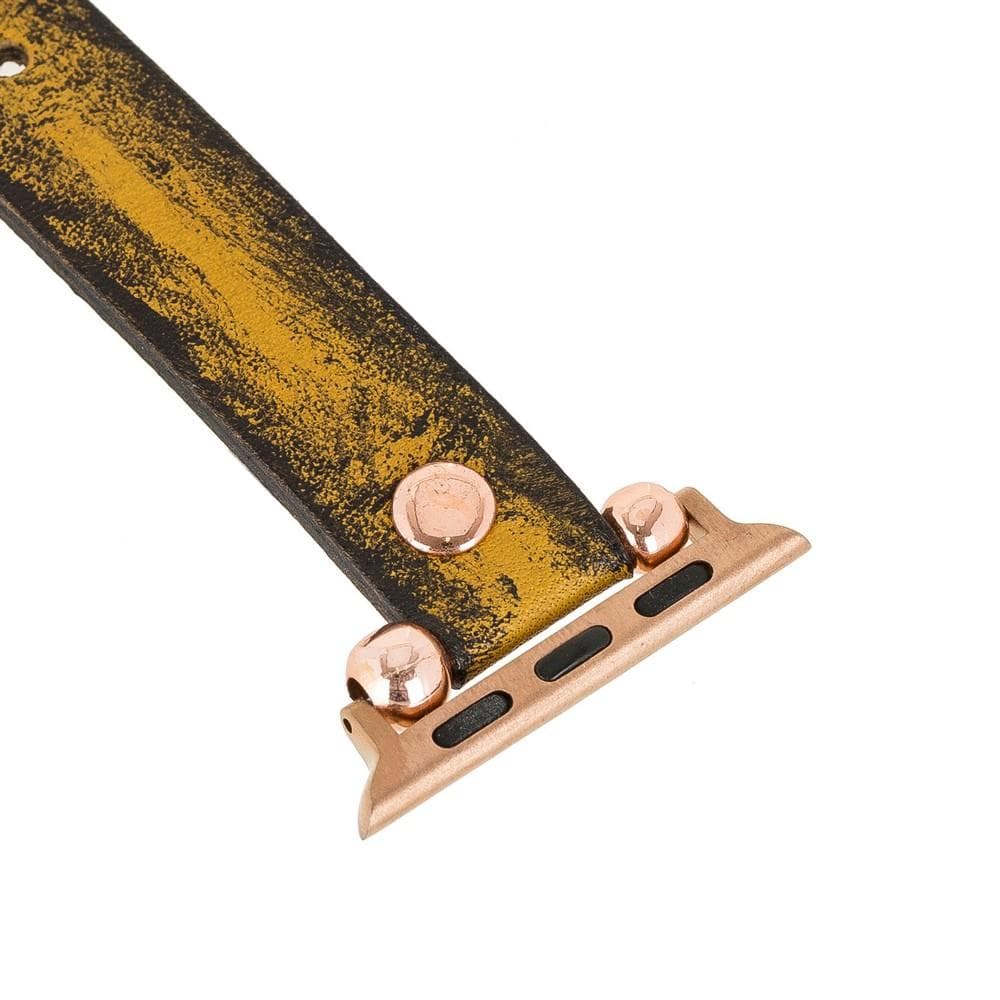 Ferro with Rose Gold Trok Lederarmband für Apple Watch aus echtem Leder
