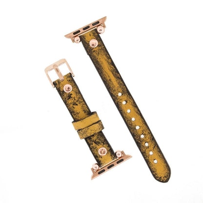Ferro with Rose Gold Trok Lederarmband für Apple Watch aus echtem Leder