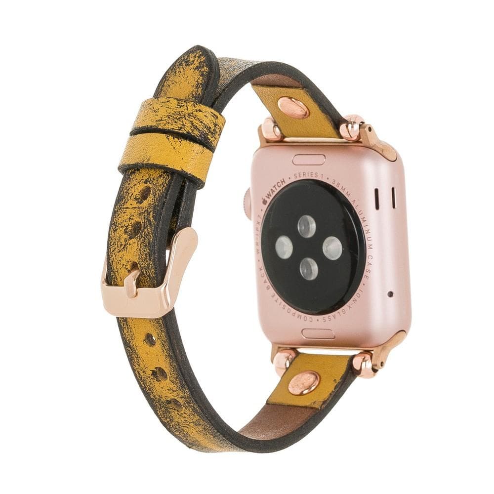 Ferro with Rose Gold Trok Lederarmband für Apple Watch aus echtem Leder