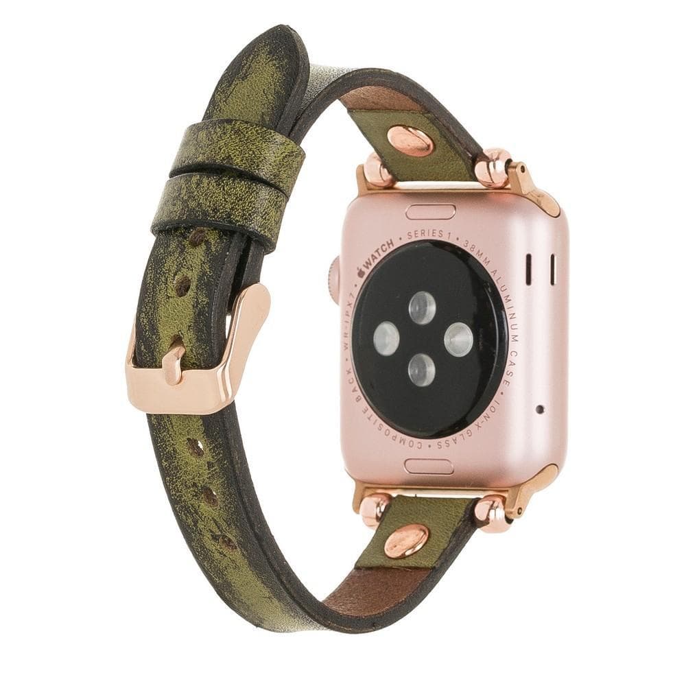 Ferro with Rose Gold Trok Lederarmband für Apple Watch aus echtem Leder