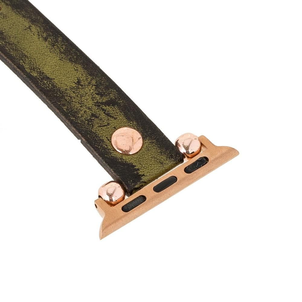 Ferro with Rose Gold Trok Lederarmband für Apple Watch aus echtem Leder