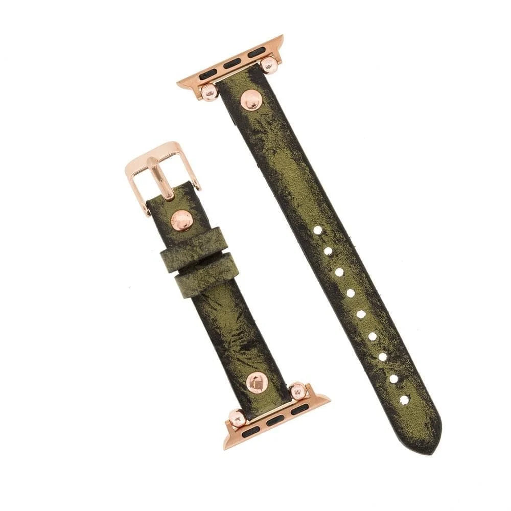 Ferro with Rose Gold Trok Lederarmband für Apple Watch aus echtem Leder
