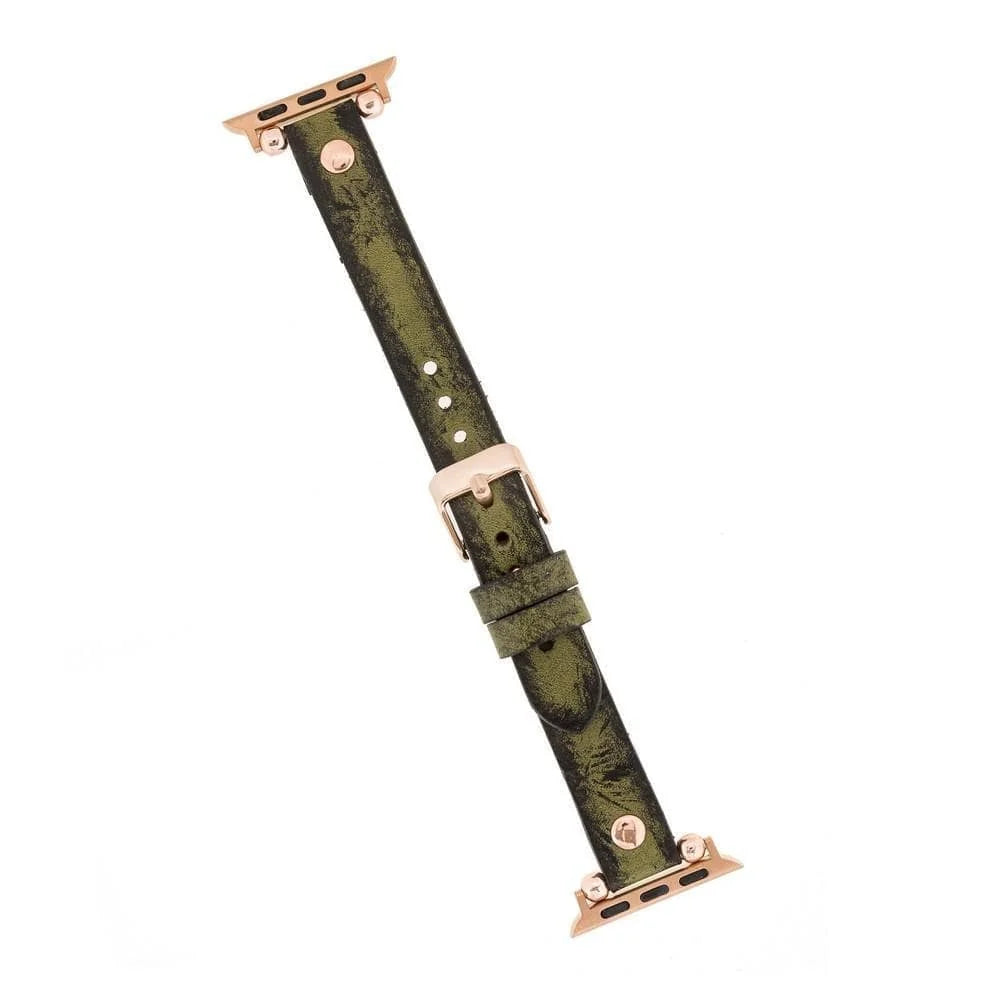 Ferro with Rose Gold Trok Lederarmband für Apple Watch aus echtem Leder