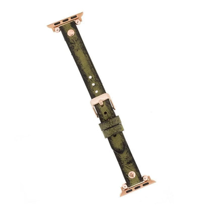 Ferro with Rose Gold Trok Lederarmband für Apple Watch aus echtem Leder