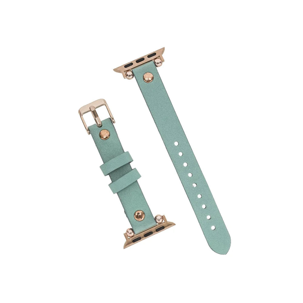 Ferro with Rose Gold Trok Lederarmband für Apple Watch aus echtem Leder