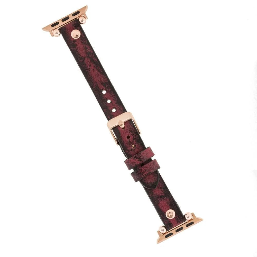 Ferro with Rose Gold Trok Lederarmband für Apple Watch aus echtem Leder