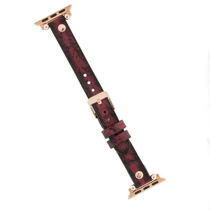 Ferro with Rose Gold Trok Lederarmband für Apple Watch aus echtem Leder