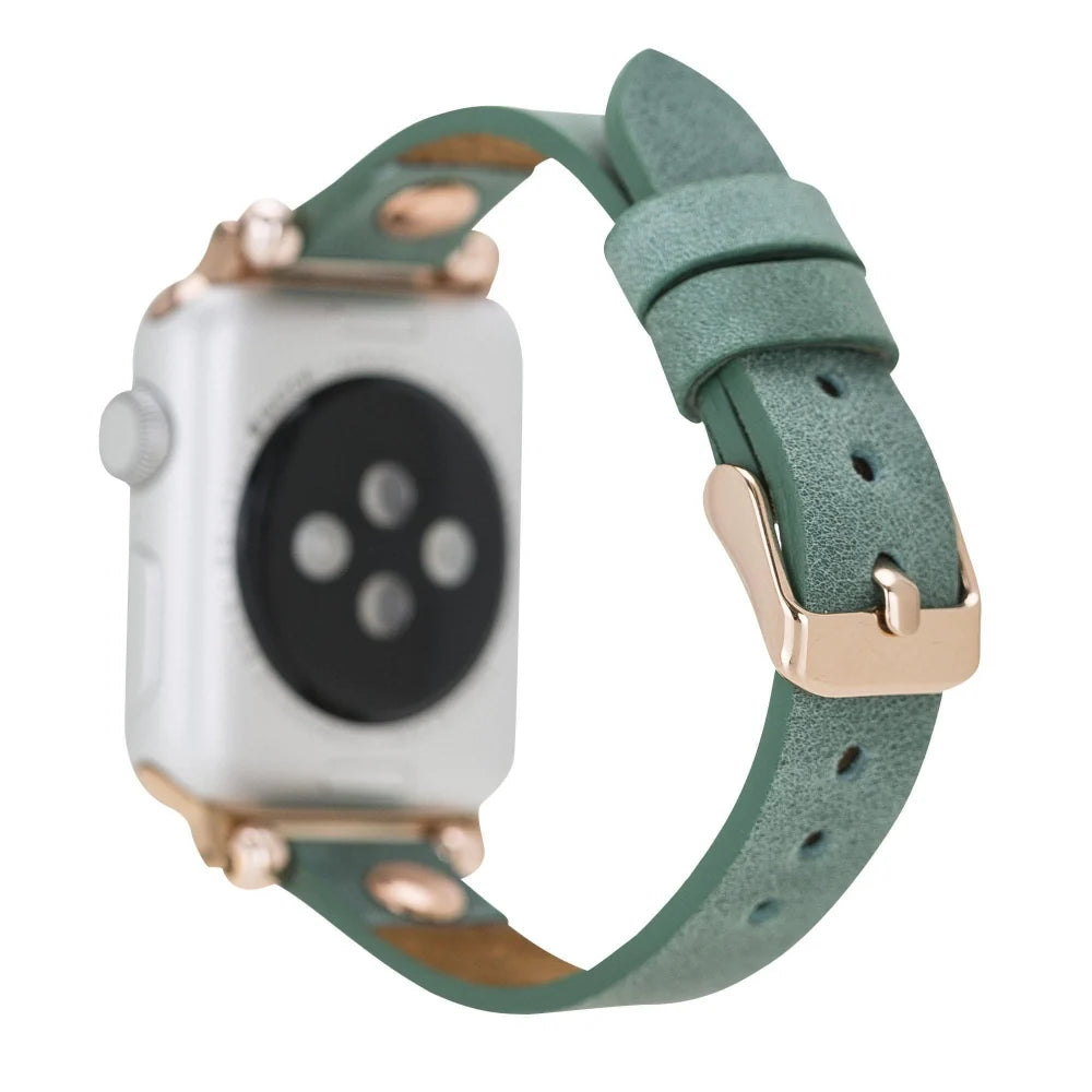 Ferro with Rose Gold Trok Lederarmband für Apple Watch aus echtem Leder
