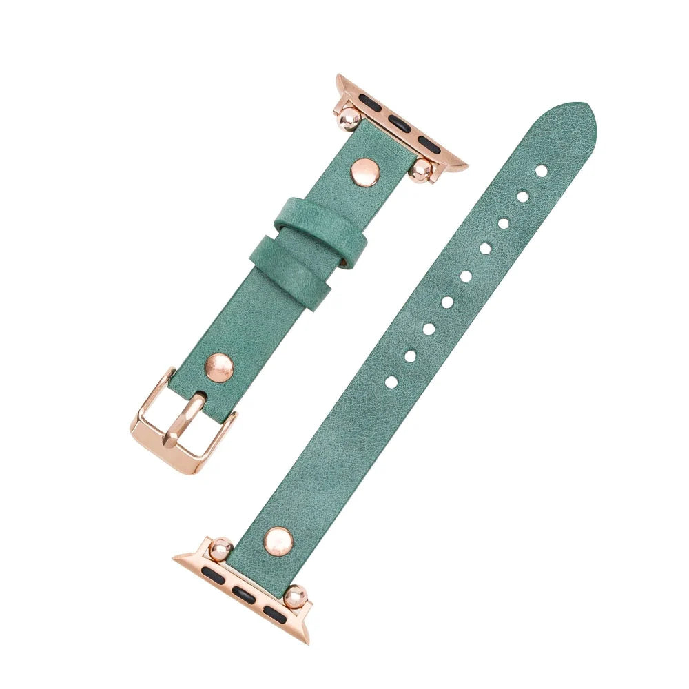 Ferro with Rose Gold Trok Lederarmband für Apple Watch aus echtem Leder