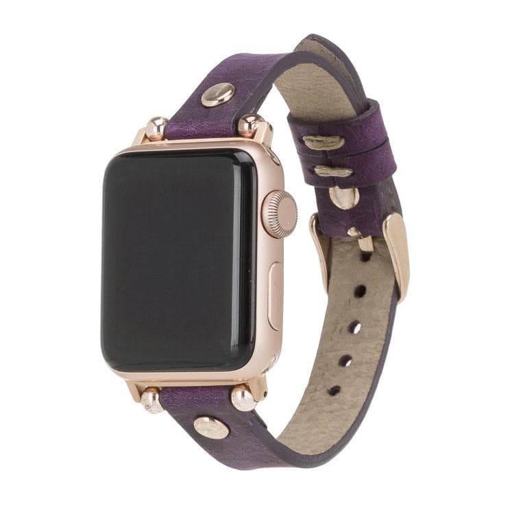 Ferro with Rose Gold Trok Lederarmband für Apple Watch aus echtem Leder